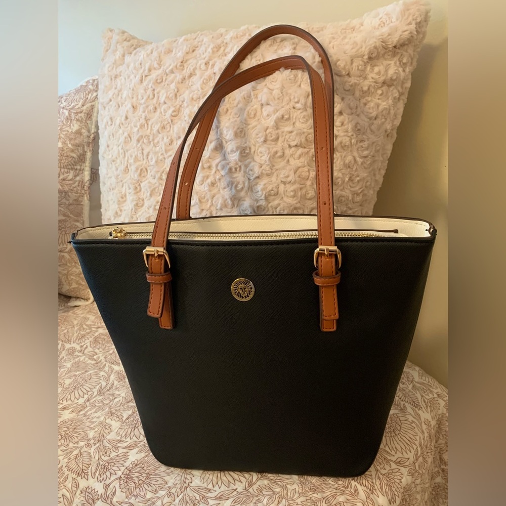 Anne Klein Black and Brown Tote